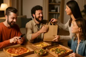 Cibo a domicilio per cene tra amici: i servizi che permettono di ordinare per gruppi senza errori