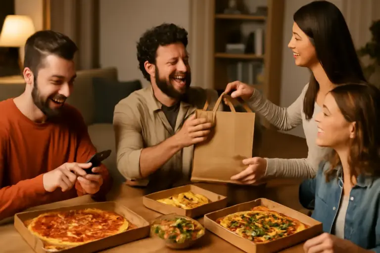 Cibo a domicilio per cene tra amici: i servizi che permettono di ordinare per gruppi senza errori